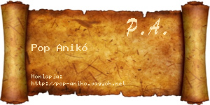 Pop Anikó névjegykártya