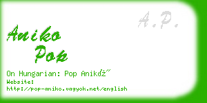 aniko pop business card